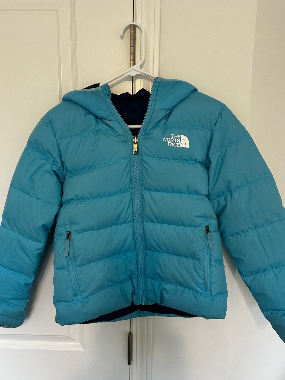 The North Face Kids Light Blue Reversible Puffer Jacket